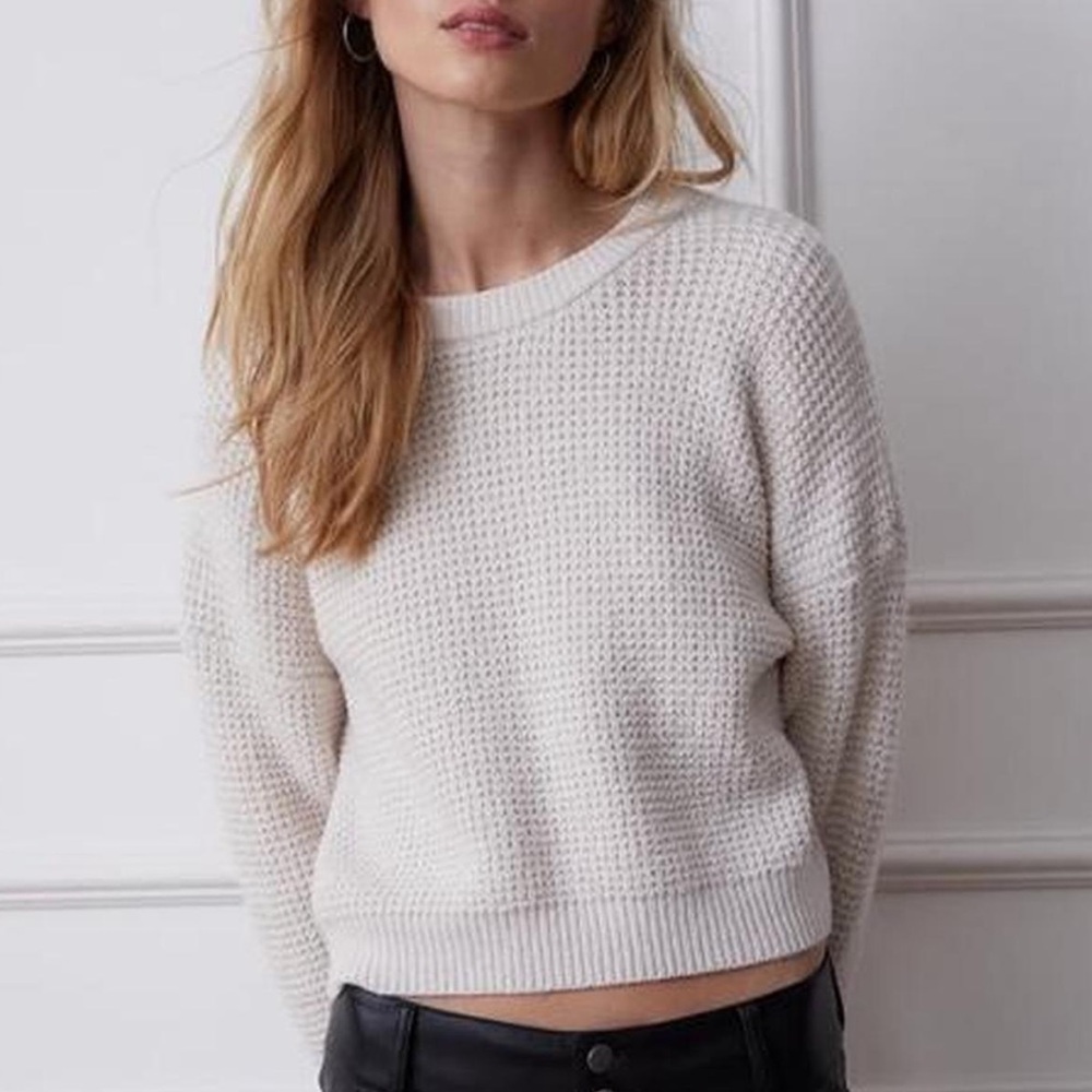 La Hearts Cream Crew Neck Sweater